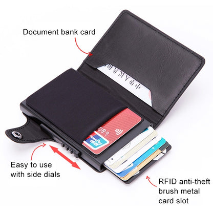 X-51 Automatically Pop-up Card Type Anti-magnetic RFID Anti-theft PU Leather Wallet with Card Slots(Carbon Fiber Black) - Antimagnetic RFID Package by buy2fix | Online Shopping UK | buy2fix