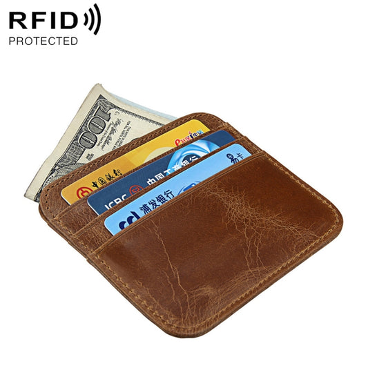 KB108 Antimagnetic RFID Fashion Crazy Horse Texture Bus Credit Card Package burglar brush - Antimagnetic RFID Package by buy2fix | Online Shopping UK | buy2fix