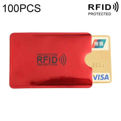 100pcs Aluminum Foil RFID Blocking Credit Card ID Bank Card Case, Size: 9 x 6.3cm (Red) - Antimagnetic RFID Package by buy2fix | Online Shopping UK | buy2fix