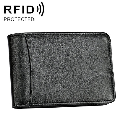 KB186 Antimagnetic RFID Mini Crazy Horse Texture Leather Billfold Card Wallet for Men and Women(Black) - Antimagnetic RFID Package by buy2fix | Online Shopping UK | buy2fix