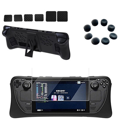 For Steam Deck Game Console Silicone Protective Case Set with Holder - Accessories by buy2fix | Online Shopping UK | buy2fix