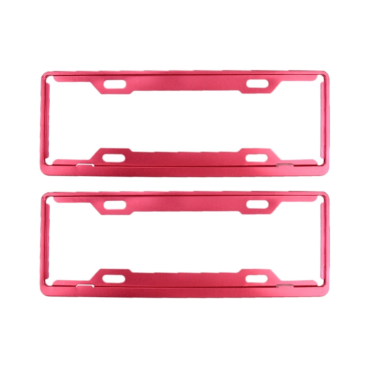 2 PCS Car License Plate Frames Car Styling License Plate Frame Aluminum Alloy Universal License Plate Holder Car Accessories(Red) - License Plate Covers & Frames by buy2fix | Online Shopping UK | buy2fix