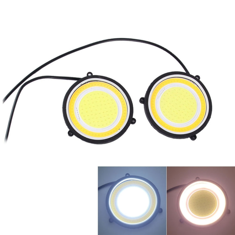 2 PCS DC 12V 10W 6000K Circular Car DRL Daytime Running Lights Lamp(White Light + Yellow Light) - Running Lights by buy2fix | Online Shopping UK | buy2fix