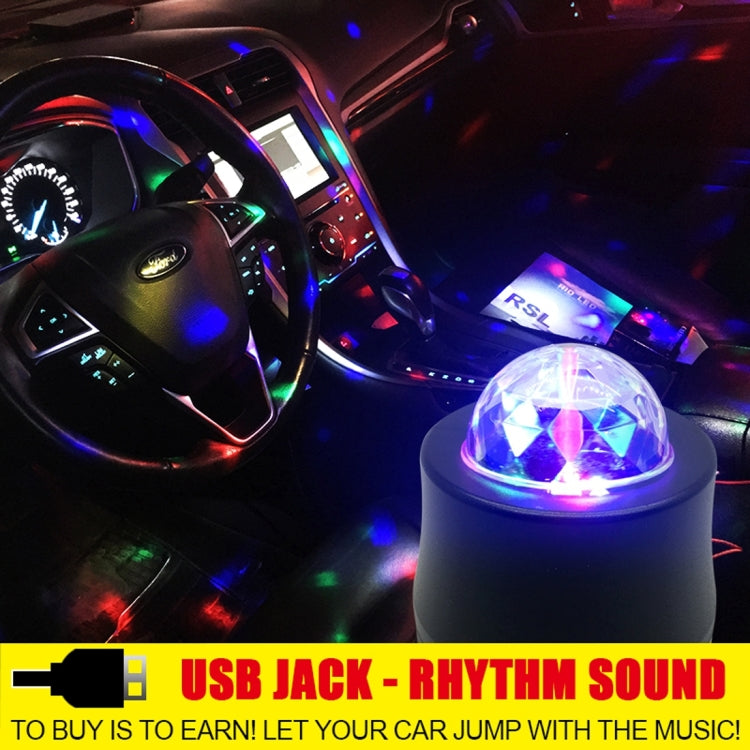 5V 6W Colorful Car Decoration DJ Light Sound Activated Strobe Effect Atmosphere Light Star Music Light Lamp with 6 RGB LED Lights, Cable Length:4m(Colorful Light) - Atmosphere lights by buy2fix | Online Shopping UK | buy2fix