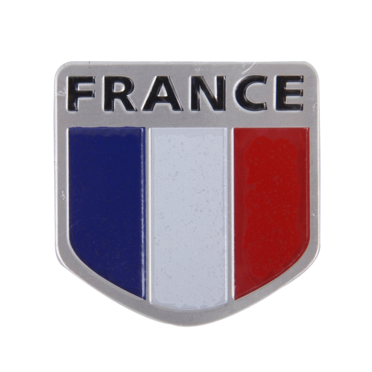 French Flag Style Shield Shape Metal Car Badge Decorative Sticker - In Car by buy2fix | Online Shopping UK | buy2fix