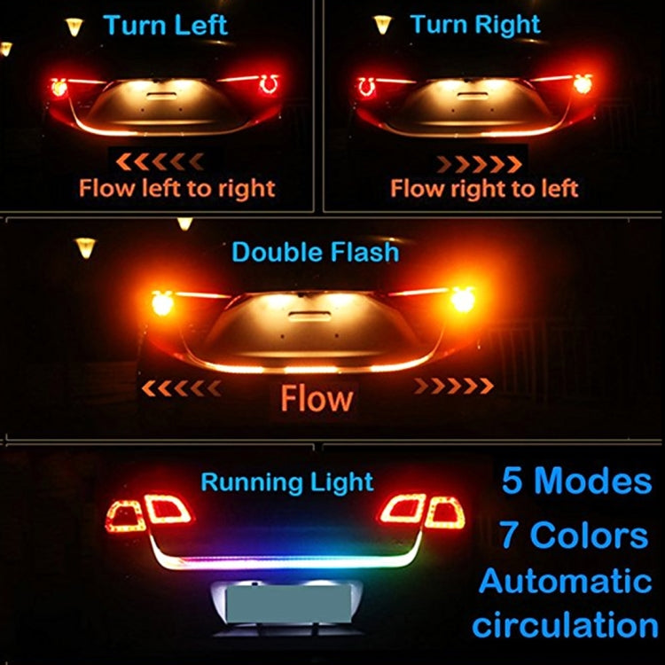 1.5m Car Auto Waterproof Universal Rear Colorful Flowing Light Tail Box Lights Red Light Brake Light Yellow Light Turn Signal Light LED Lamp Strip Tail Decoration, DC 9-36V - Brake Lights by buy2fix | Online Shopping UK | buy2fix