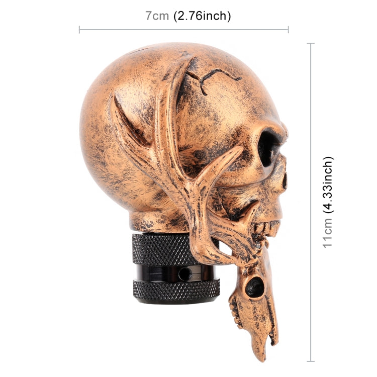 Universal Vehicle Car Creative Skull Double Heads Shaped Shifter Cover Manual Automatic Gear Shift Knob (Bronze) - Shift Knob by buy2fix | Online Shopping UK | buy2fix