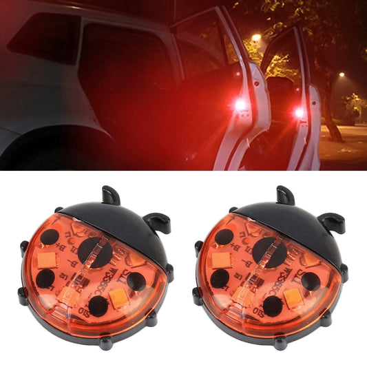 2pcs Ladybug Shape Car Door Anti-collision Warning Light(Red Light) - Warning Lights by buy2fix | Online Shopping UK | buy2fix