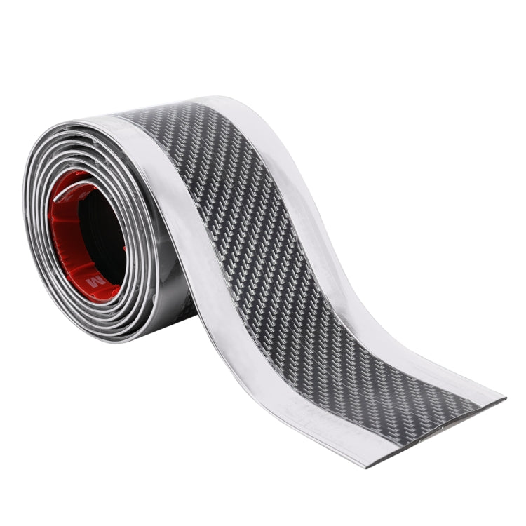 Universal Electroplate Carbon Fibre Car Door Threshold Decoration Strip Decorative Sticker, Size : 7CM x 2M (Silver) - Decorative Strip by buy2fix | Online Shopping UK | buy2fix