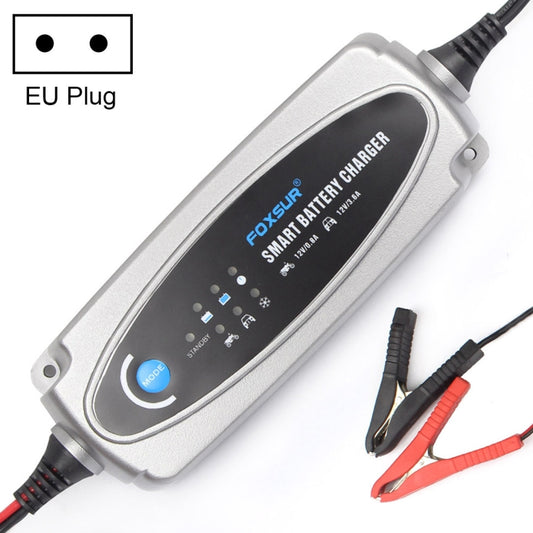 FOXSUR 0.8A / 3.6A 12V 5 Stage Charging Battery Charger for Car Motorcycle,  EU Plug - In Car by FOXSUR | Online Shopping UK | buy2fix
