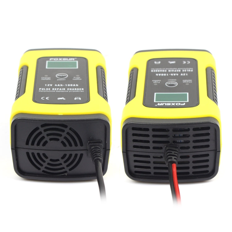 12V 6A Intelligent Universal Battery Charger for Car Motorcycle, Length: 55cm, UK Plug(Yellow) - In Car by FOXSUR | Online Shopping UK | buy2fix