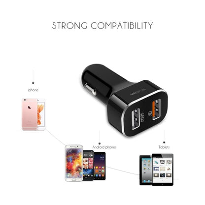 VEDFUN TurboDrive C210 Dual Ports Quick Charge 3.0 + SDDC Technology USB Car Charger for Smartphones and Tablets - Car Charger by VEDFUN | Online Shopping UK | buy2fix