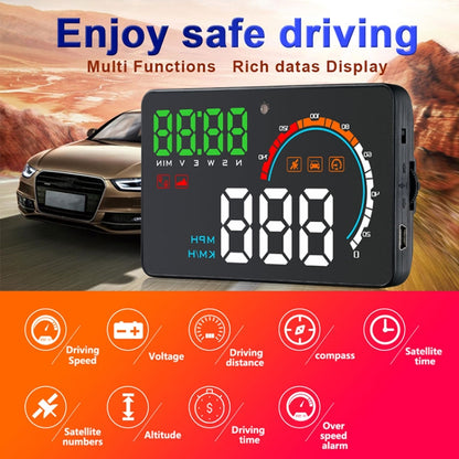 Q5 GPS 4 inch Vehicle-mounted Head Up Display Security System, Support Running Speed & Direction & Distance / Driving Kilometres / - Head Up Display System by buy2fix | Online Shopping UK | buy2fix