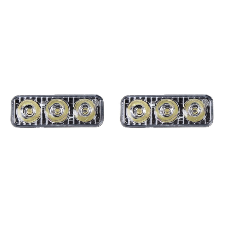 2 PCS DC 12V 6W 400 LM 6000K Tri Circular Car DRL Daytime Running White Lights Lamp, Cable Length: 50cm - Running Lights by buy2fix | Online Shopping UK | buy2fix