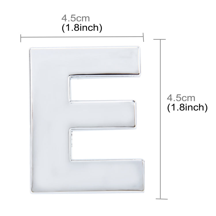 Car Vehicle Badge Emblem 3D English Letter E Self-adhesive Sticker Decal, Size: 4.5*4.5*0.5cm - 3D Metal Sticker by buy2fix | Online Shopping UK | buy2fix