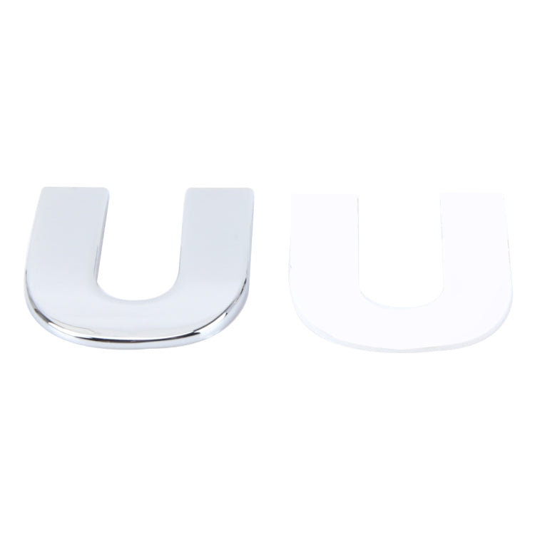 Car Vehicle Badge Emblem 3D English Letter U Self-adhesive Sticker Decal, Size: 4.5*4.5*0.5cm - 3D Metal Sticker by buy2fix | Online Shopping UK | buy2fix