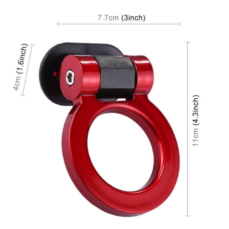 Car Truck Bumper Round Tow Hook Ring Adhesive Decal Sticker Exterior Decoration (Red) - In Car by buy2fix | Online Shopping UK | buy2fix