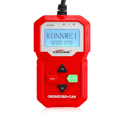 KONNWEI KW590 Mini OBDII Car Auto Diagnostic Scan Tools Auto Scan Adapter Scan Tool (Can Only Detect 12V Gasoline Car)(Red) - In Car by KONNWEI | Online Shopping UK | buy2fix