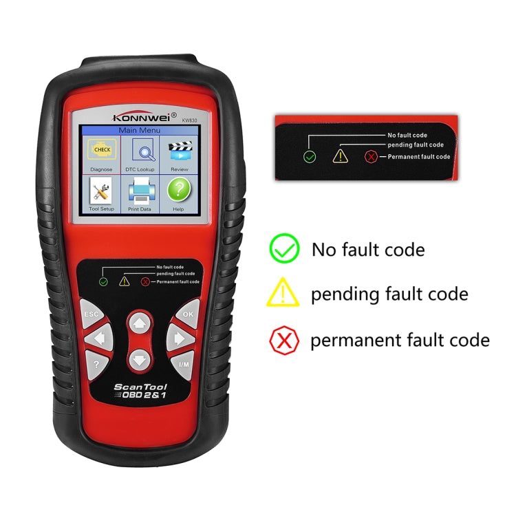 KONNWEI KW830 OBDII / CAN Car Auto Diagnostic Scan Tools  Auto Scan Adapter Scan Tool  Supports 8 Languages and 6 Protocols (Can Also Detect Battery and Voltage, Only Detect 12V Gasoline Car) - In Car by KONNWEI | Online Shopping UK | buy2fix