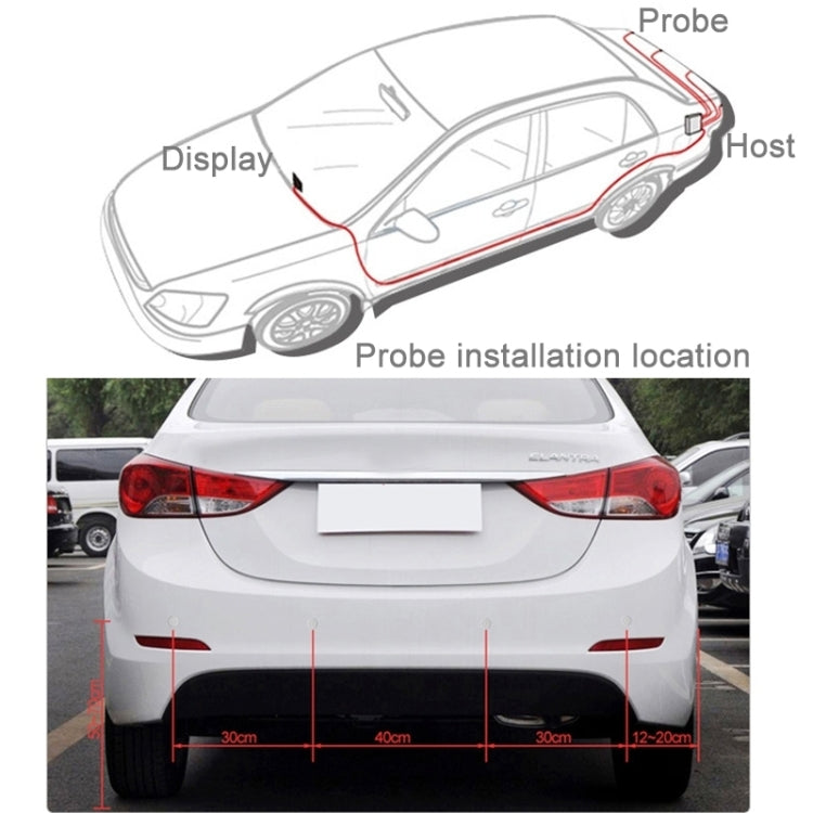 Car Buzzer Reverse Backup Radar System - Premium Quality 4 Parking Sensors Car Reverse Backup Radar System with LCD Display(White) - In Car by buy2fix | Online Shopping UK | buy2fix