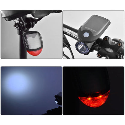 2 PCS 3W 240LM USB Solar Energy Motorcycle / Bicycle Light Set, Front Light+Back Light(White) - Headlights by buy2fix | Online Shopping UK | buy2fix