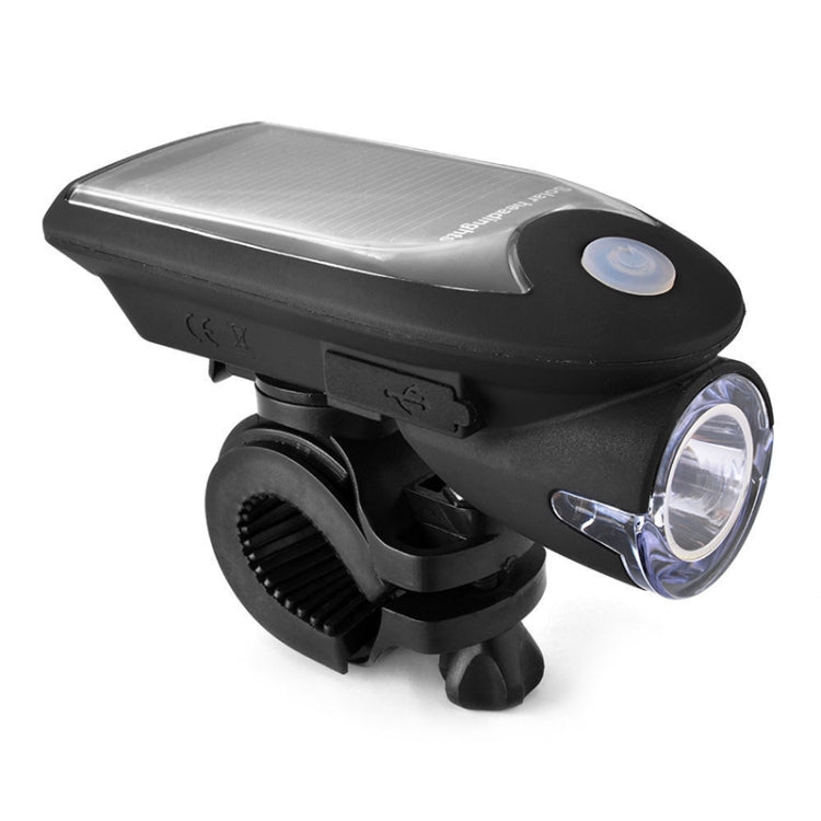 3W 240LM USB Solar Energy Motorcycle / Bicycle Front Light (Black) - Headlights by buy2fix | Online Shopping UK | buy2fix