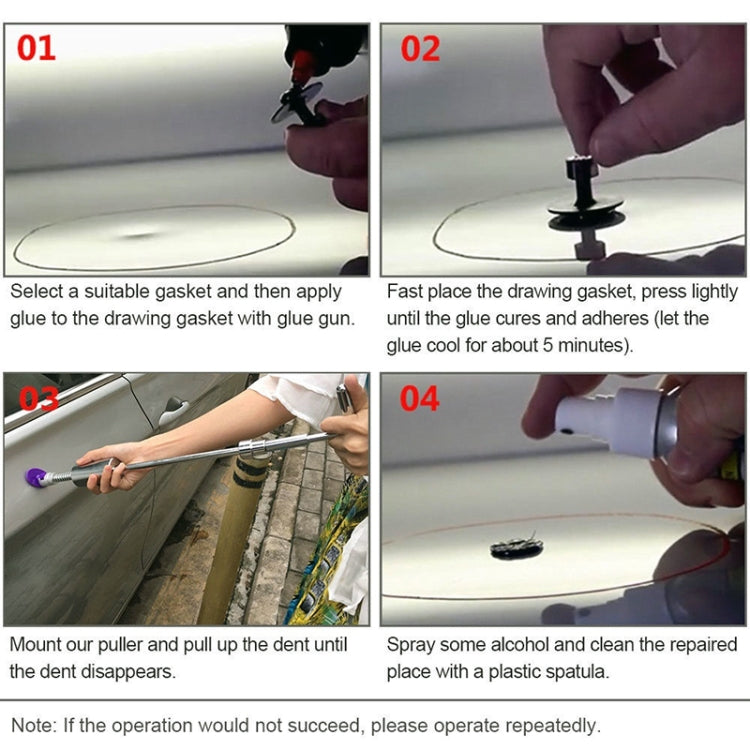 7 in 1 Auto Repair Body Tool Kit PDR Dent Paintless Repair Tools Dent Puller T Bar Slide Hammer Reverse Hammer for Dent - In Car by buy2fix | Online Shopping UK | buy2fix