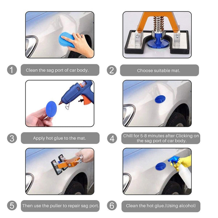 45 in 1 Auto Car Metal PDR Dent Lifter-Glue Puller Tab Hail Removal Paintless Car Dent Repair Tools Kit, with 20W Glue Gun, US Plug or EU Plug - In Car by buy2fix | Online Shopping UK | buy2fix