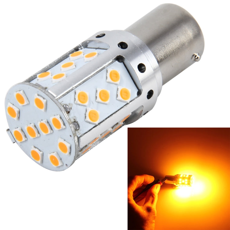 1156/BA15S DC 12V 18W Car Auto Turn Light  Backup Light with 33LEDs SMD-3030 Lamps (Yellow Light) - Arrow Turn Lights by buy2fix | Online Shopping UK | buy2fix