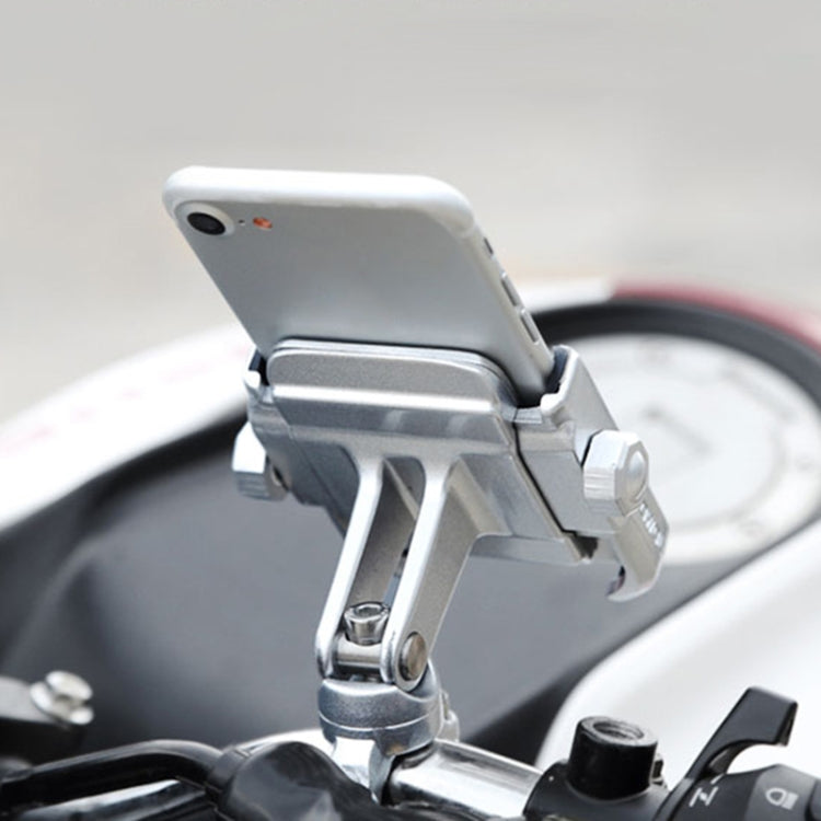 Motorcycle Handlebar Aluminum Alloy Phone Bracket, Suitable for 4-6 inch Device(Black) - Holder by buy2fix | Online Shopping UK | buy2fix