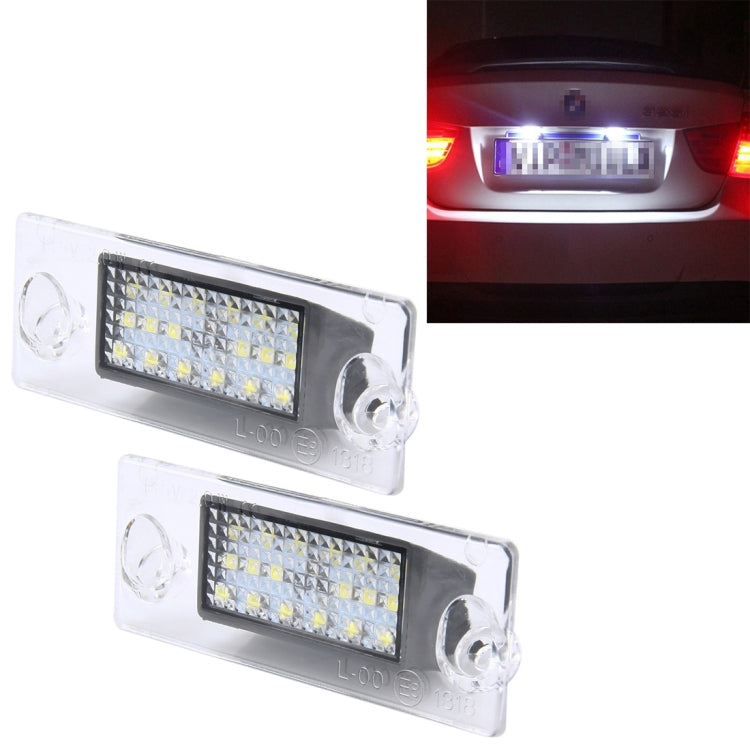 2 PCS License Plate Light with 18  SMD-3528 Lamps for Audi，2W 120LM, DC12V (White Light) - License Plate Lights by buy2fix | Online Shopping UK | buy2fix