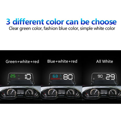 C500 Car HUD Virtual HD Projection Head-up Display, With Adjustable Reflection Board, Speed & RPM & Water Temperature & Oil Consumption & Driving Distance / Time & Voltage Display, Over Speed Alarm, Connect OBD2 Interface(Blue) - Head Up Display System by buy2fix | Online Shopping UK | buy2fix