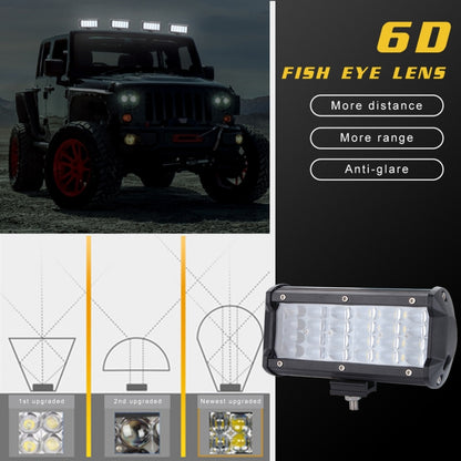 7 inch Four Rows 35W 2000LM 6000K Car Truck Off-road Vehicle LED Work Lights Spotlight - In Car by buy2fix | Online Shopping UK | buy2fix