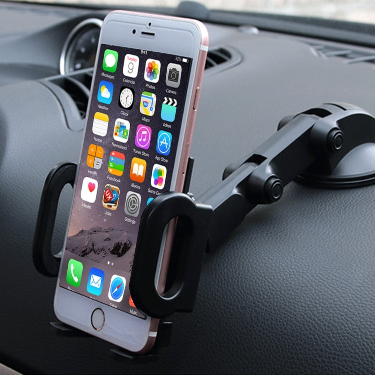 SHUNWEI SD-1121B Car Auto Multi-functional Adjustable Arm Double Layer PU Base Phone Mount Holder For Smartphones and GPS Length between 48mm and 109mm - Car Holders by SHUNWEI | Online Shopping UK | buy2fix