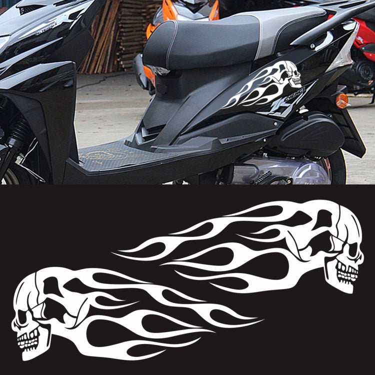 Motorcycle Styling Skull Head PVC Sticker Auto Decorative Sticker (White) - Decorative Sticker by buy2fix | Online Shopping UK | buy2fix