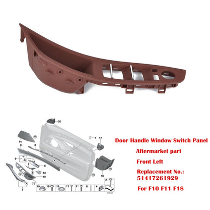 Door Left Front Handle Window Switch Panel 51417225875 for BMW 5 Series(Brown) - In Car by buy2fix | Online Shopping UK | buy2fix
