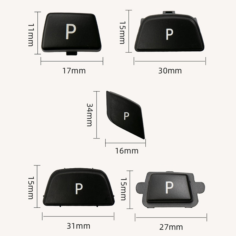 Car Gear Lever Auto Parking Button Letter P Cap for BMW 3 Series F30 2012-2019, Left Driving(Black) - In Car by buy2fix | Online Shopping UK | buy2fix
