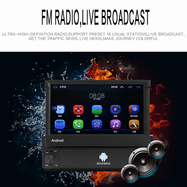 SU 9701 2GB+32GB 7 inch HD Manual Telescoping Car Android Radio Receiver MP5 Player, Support FM & Bluetooth & TF Card & GPS & Phone Link & WiFi - In Car by buy2fix | Online Shopping UK | buy2fix