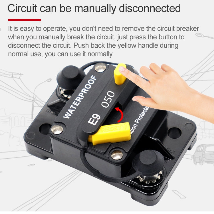 Off-road Vehicle / Automatic 40A Manual Circuit Breaker Overcurrent Protector - In Car by buy2fix | Online Shopping UK | buy2fix