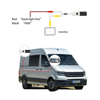 PZ475 Car Waterproof 170 Degree Brake Light View Camera + 7 inch Rearview Monitor for Volkswagen Crafter - In Car by buy2fix | Online Shopping UK | buy2fix
