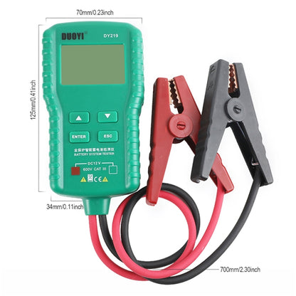 DUOYI DY219 Digital Battery Analyzer Car Fault Diagnostic Device Current and Voltage Detector - In Car by buy2fix | Online Shopping UK | buy2fix
