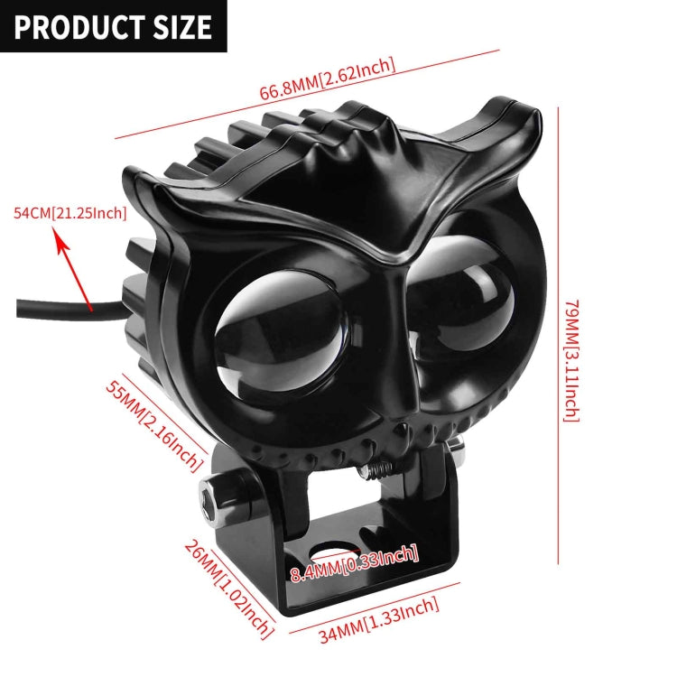 CS-1584A1 External Waterproof Double Lamp Bead LED Headlight Owl Bracket Type - In Car by buy2fix | Online Shopping UK | buy2fix