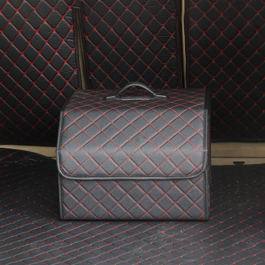 Car Trunk Foldable Storage Box, Checkered Middle Size: 40 x 32 x 30cm (Black Red) - In Car by buy2fix | Online Shopping UK | buy2fix