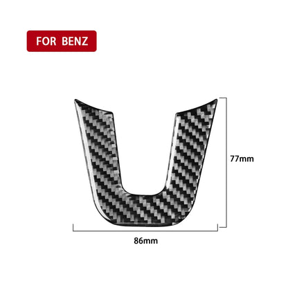 Carbon Fiber Car Steering Wheel U-shaped Decorative Sticker for Mercedes-Benz B-Class 2019 / GLB 2020,Left and Right Drive Universal - In Car by buy2fix | Online Shopping UK | buy2fix