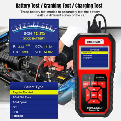 KONNWEI KW870 2 in 1 Car OBD2 Fault Diagnosis + Battery Tester - In Car by KONNWEI | Online Shopping UK | buy2fix