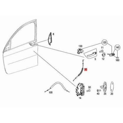 Car Left and Right Front Exterior Door Handle Cable for Mercedes-Benz Smart Fofour 454 - In Car by buy2fix | Online Shopping UK | buy2fix