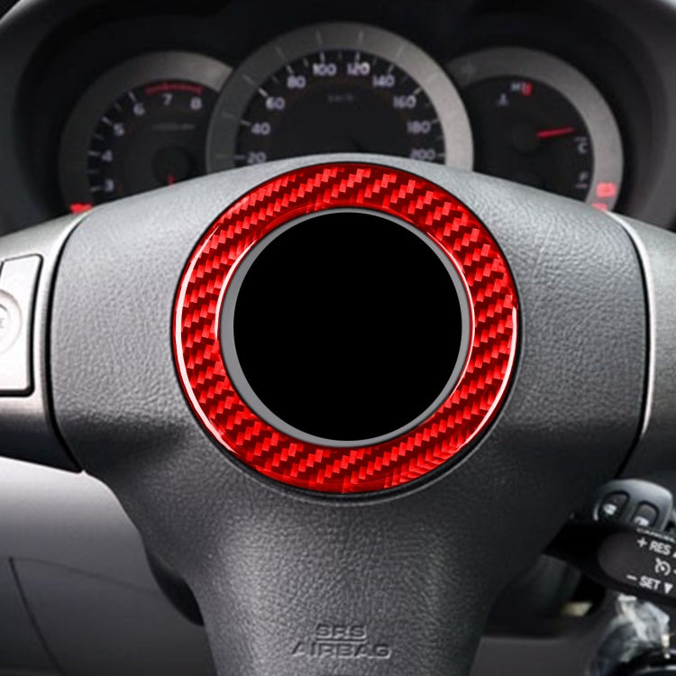 Car Carbon Fiber Steering Wheel Decorative Sticker for Toyota RAV4 2006-2013, Left and Right Drive (Red) - In Car by buy2fix | Online Shopping UK | buy2fix