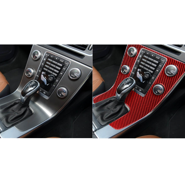 Car Carbon Fiber Central Control Panel Decorative Sticker for Volvo V60 2010-2017, Right Drive(Red) - In Car by buy2fix | Online Shopping UK | buy2fix