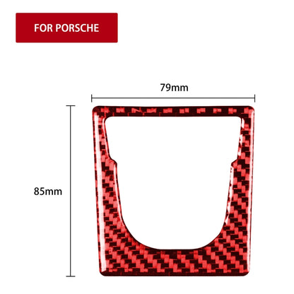 Car Carbon Fiber Electronic Handbrake Panel Decorative Sticker for Porsche Macan 2014-2021, Left and Right Drive Universal (Red) - In Car by buy2fix | Online Shopping UK | buy2fix