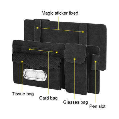 Car Nappa Leather Sun Visor Storage Clip (Black) - In Car by buy2fix | Online Shopping UK | buy2fix